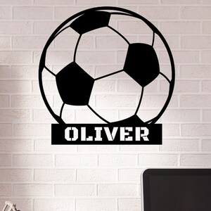 Custom Metal Soccer Ball Sign: Personalized Wall Decor
