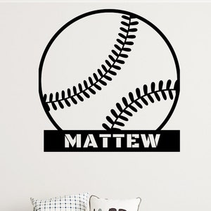 Personalized Baseball Metal Sign: Custom Name Wall Art