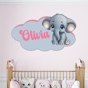Elephant Metal Nursery Decor, Personalized Metal Baby Name Sign, Baby Nursery Sign, Custom Nursery Sign, Metal Name Sign, Kids Name Sign