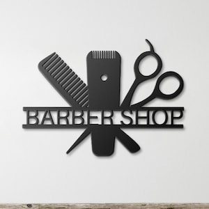 Custom Metal Barber Shop Sign: Hair Stylist Decor