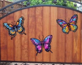 Colorful Butterfly Metal Wall Art, Butterfly Sign, Outdoor Patio Metal Sign, Metal Butterfly, Outdoor and Garden Decor, Butterfly Wall Sign