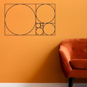 Fibonacci-Folge Metall Wandkunst: Golden Ratio Zeichen