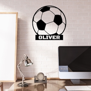 Custom Metal Soccer Ball Sign: Personalized Wall Decor