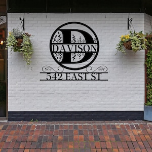 Personalized Family Name Metal Sign: Custom Monogram Wall Decor
