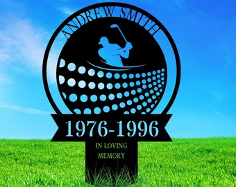 Pieu de plaque commémorative de golf personnalisée, cadeaux commémoratifs pour la perte d'un frère, panneau commémoratif, en mémoire d'amour, perte d'un père, perte d'un fils