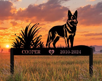 Pieux personnalisé de plaque commémorative de berger allemand, cadeaux commémoratifs pour la perte d'un chien, panneau commémoratif, en souvenir d'amour, cadeau du souvenir de chien