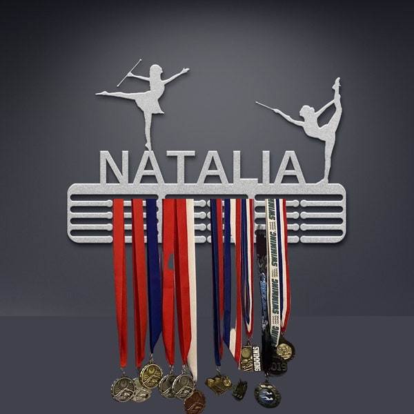 Personalisierte Baton Twirling Medaille Display, Medaille Aufhänger, Medaillenhalter für Kinder, Sport Medaillenständer, Sport Metallschild, Baton Twirling Geschenk