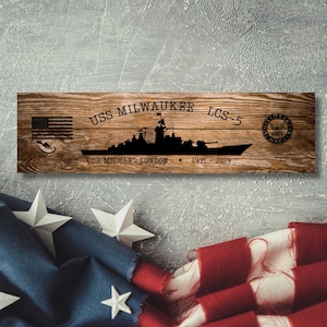 Custom US Navy Ships Metal Sign: Veteran Gift