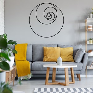 Fibonacci Spirale Metallwandkunst: Goldener Schnitt