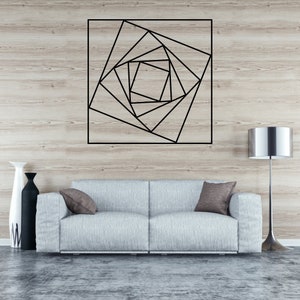 Letrero metálico geométrico de Fibonacci, arte de proporción áurea, arte mural con números de Fibonacci, signo de secuencia de Fibonacci, arte metálico inspirador de Fibonacci