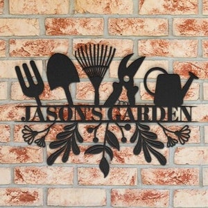 Custom Garden Sign, Metal Garden Sign, Personalized Outdoor Sign, Gardening Gift, Garden Sign Decor, Father's Day Gift, Garden Sign Gift