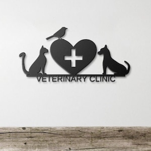 Custom Veterinary Clinic Metal Sign, Veterinary Gift, Personalized Vet Gift, Veterinary Art, Gift For Veterinarian, Vet Room Decor