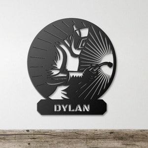 Metal Welder Sign, Sign For Welder, Personalized Gift For Welder, Father's Day Gift, Welder Gift From Wife, Metal Welding Sign, Metal Gift