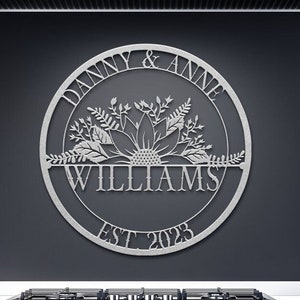 Personalized Wedding Sign, Last Name Established Sign, Family Name Sign, Metal Sign Custom, Anniversary Couple Gift Personalized Sign