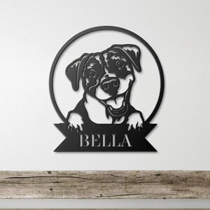 Pit Bull Metallschild: Pulverbeschichteter Hund , Terrassendekor