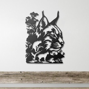 Lynx Metal Wall Art: Powder Coated Steel Sign