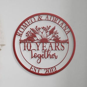 10o Lata Aniversario Boda Regalos Marido Personalizados 10 Diez Años Juntos
