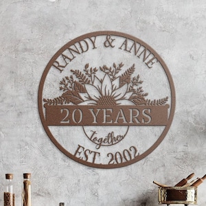 20th Wedding Anniversary Gift, Parents Anniversary Gift, 20th Anniversary Ornament, Gift For Parents, 20th Anniversary Gift For Couple