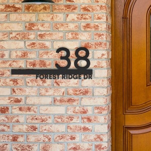 Custom Metal Address Sign: Modern House Numbers, Powder Coated Steel