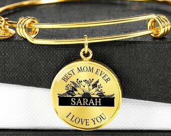 Personalized Mom Bracelet, Mothers Day Gift, Custom Name Bracelet, Engraved Bracelet, Mom Name Bracelet, Birthday Gift For Mom