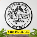 50th Anniversary Gift, Parents Anniversary, Golden Anniversary, 50 Year Anniversary Sign, Wedding Anniversary Metal Wall Art, Doves Sign product logo