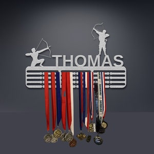 Personalized Archery Medal Hanger: Sports Medal Display, Metal Sign