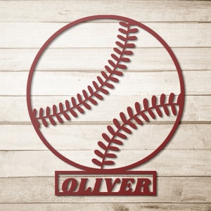 Custom Baseball Metal Sign, Personalized Baseball Metal Sign, Sports Wall Decor, Custom Baseball Metal Wall Hanging, Game Room Wall Art