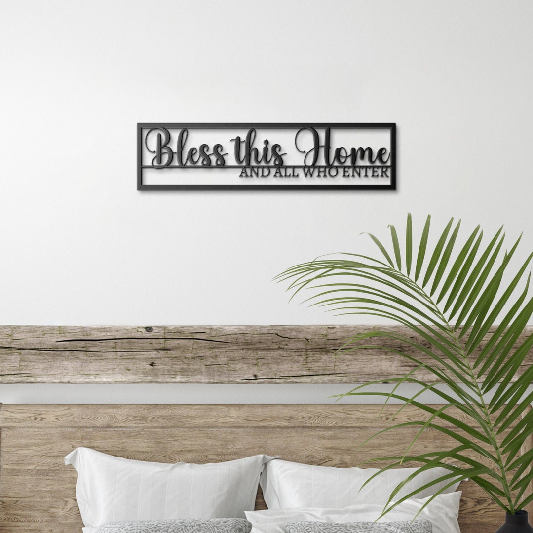 Bless This Home Metal Wall Art, Large Bless Our Home Sign, Housewarming