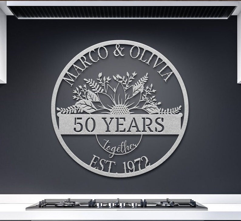 50th Anniversary Gifts for Parents Wedding Anniversary Metal Etsy