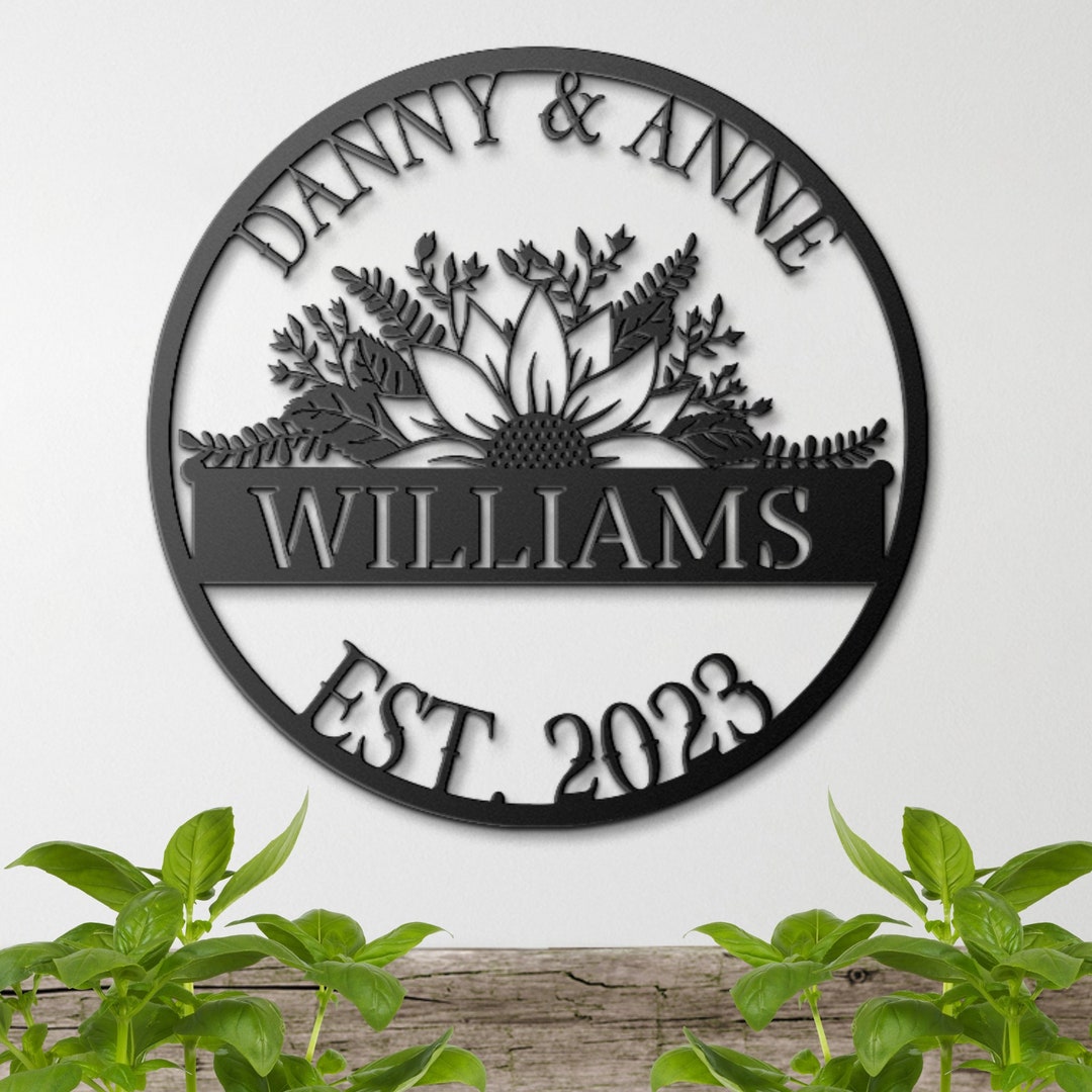 Personalized Wedding Metal Sign: Custom Family Name Wall Decor - Etsy