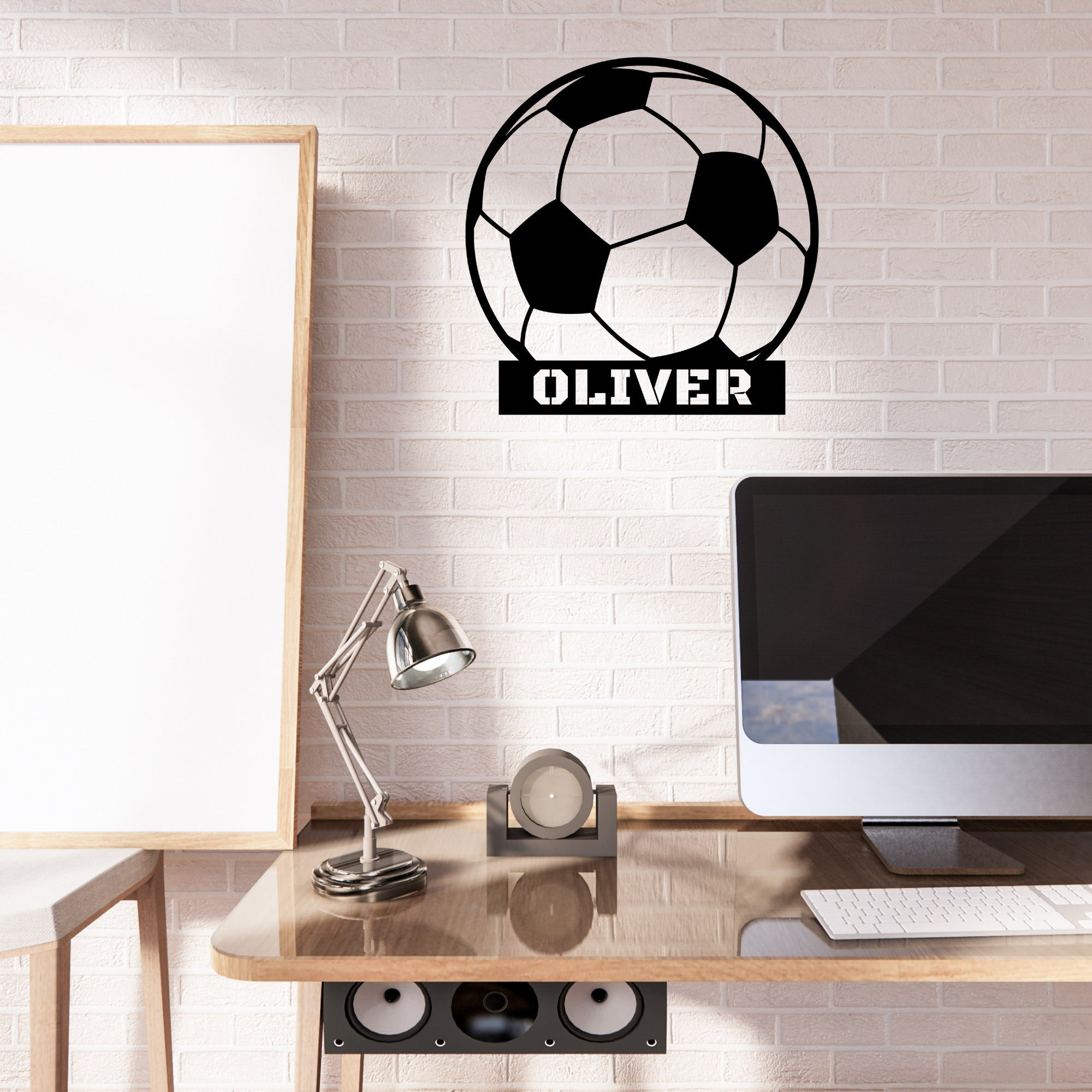 Custom Metal Soccer Ball Sign: Personalized Wall Decor