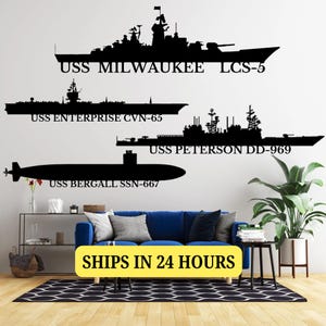 Custom US Navy Ships Metal Sign, Navy Veterans Gift, Navy Gifts For Men, Fathers Day Gift For Navy Dad, Battleship Metal Sign, Personalized