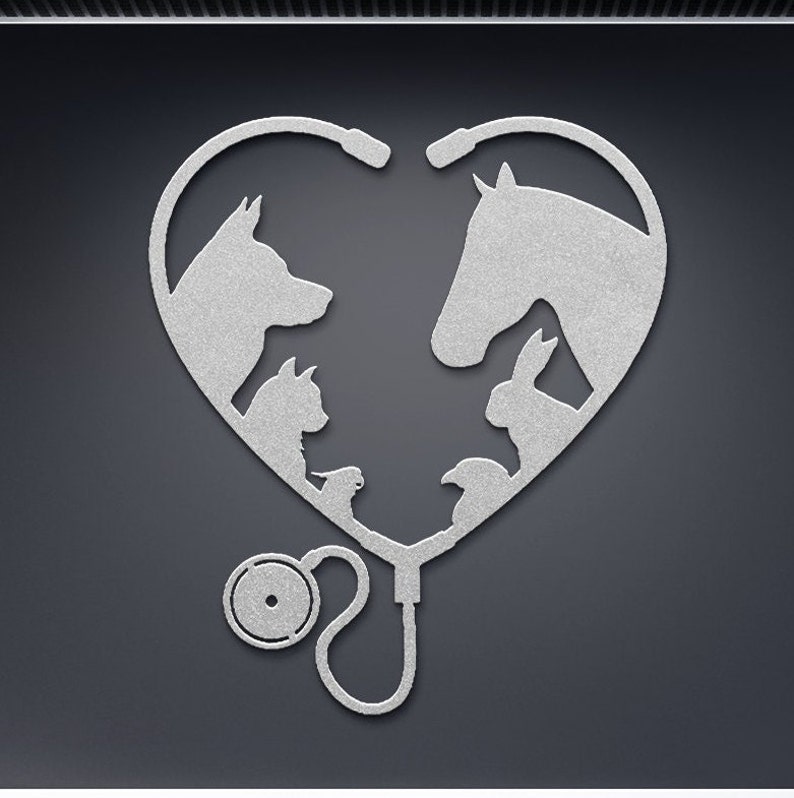 Red Veterinary Clinic Metal Sign Veterinary Gift Etsy