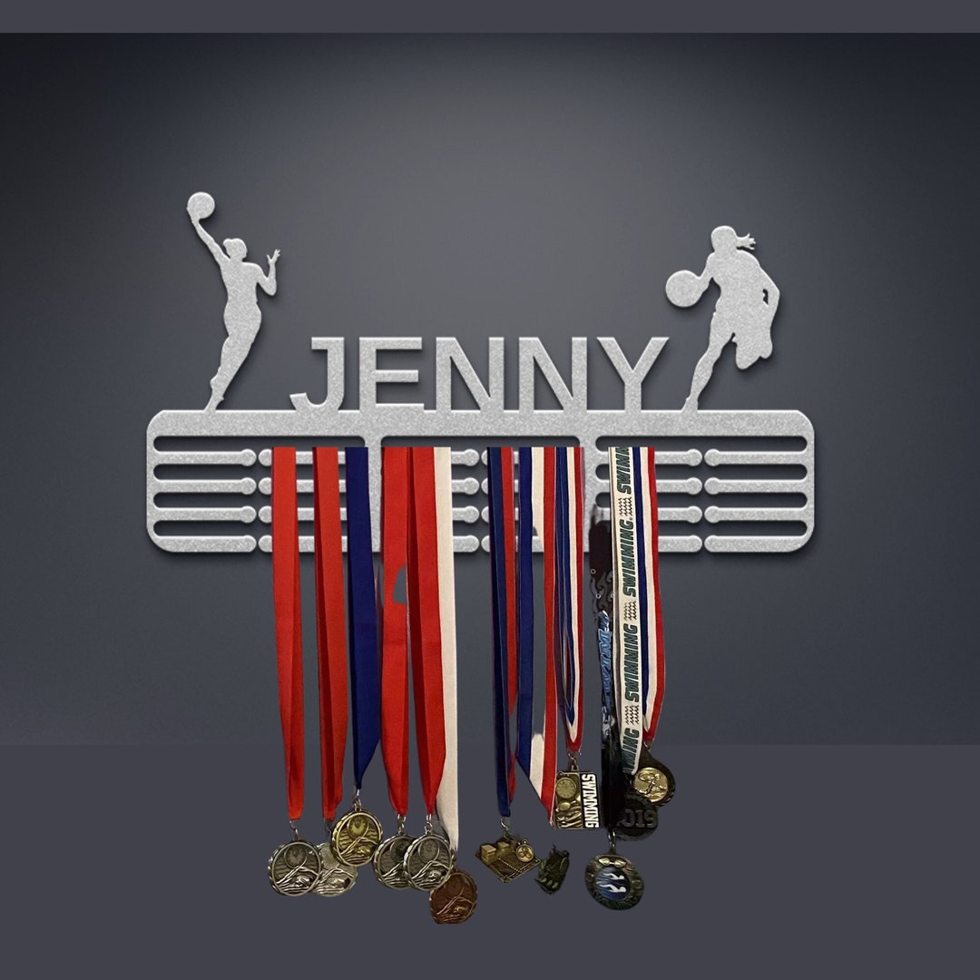 Personalized Basketball Medal Hanger, Medal Display, Medal Holder for