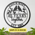 40th Anniversary Gift, Wedding Anniversary Sign, Doves Metal Sign, Ruby Anniversary Gift, Gift For Husband, Custom Monogram Sign product logo