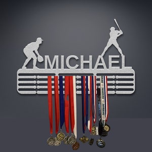 Suporte para medalhas de beisebol personalizado: placa de metal esportiva, display de medalhas
