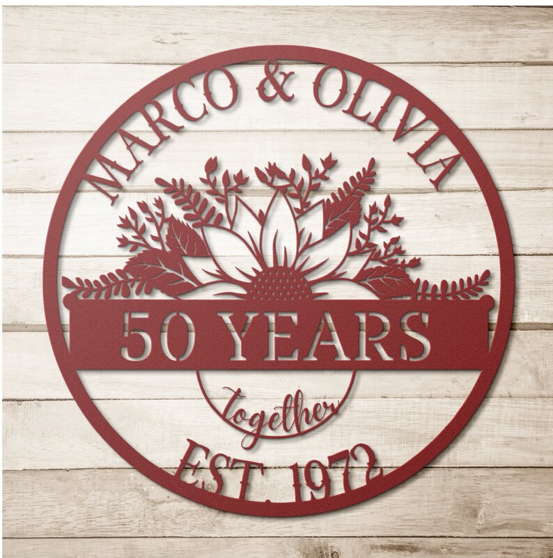 50th Anniversary Gifts for Parents Wedding Anniversary Metal Etsy