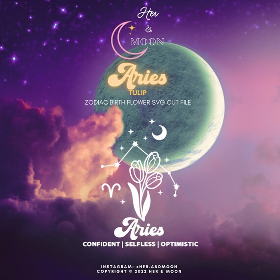 Aries Zodiac Birth Flower Tulip Constellation Etsy