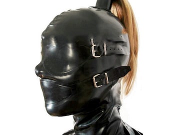 Natural Latex Headgear With Braids And Holes