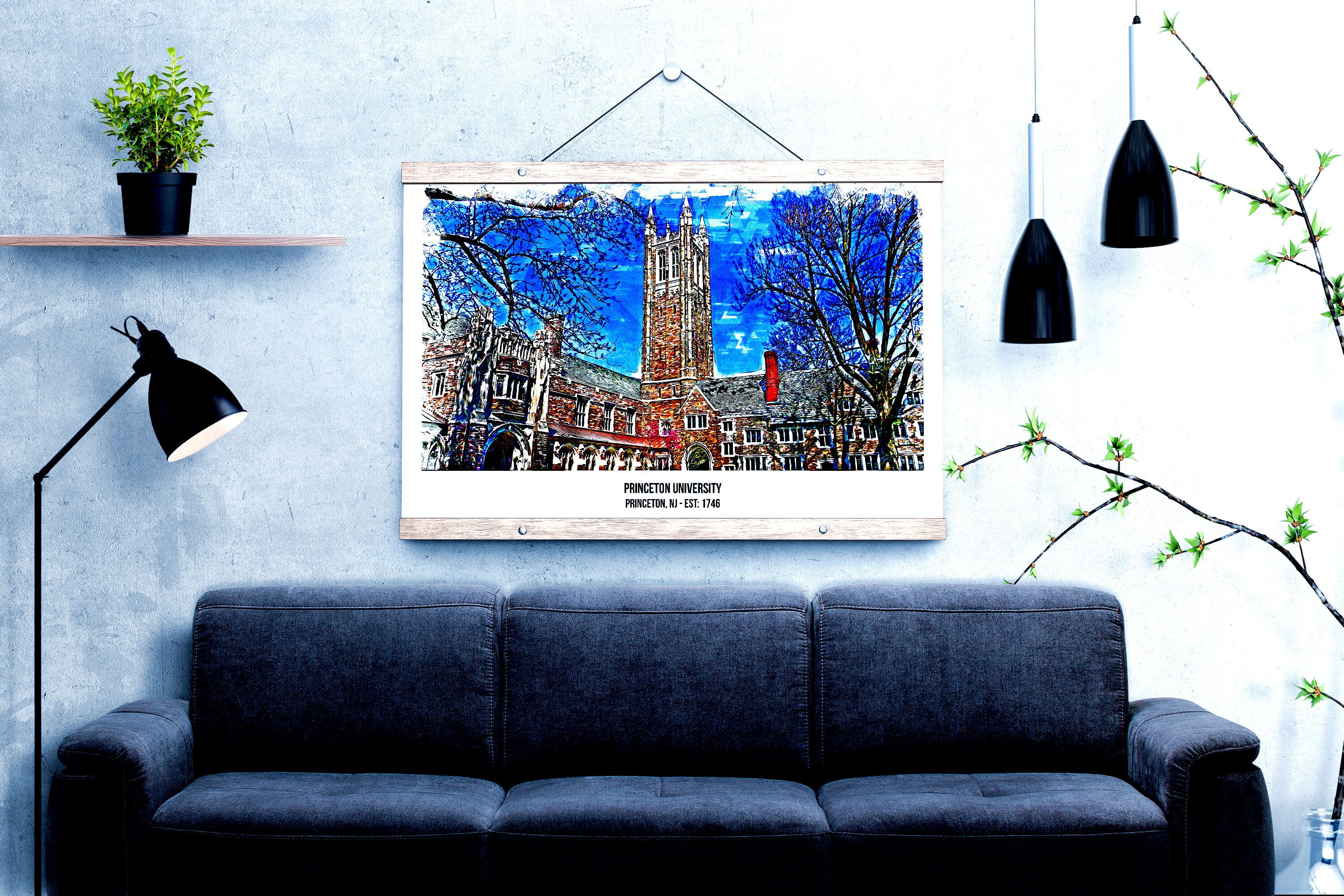 Princeton Tigers Campus Poster Print Princeton University Etsy