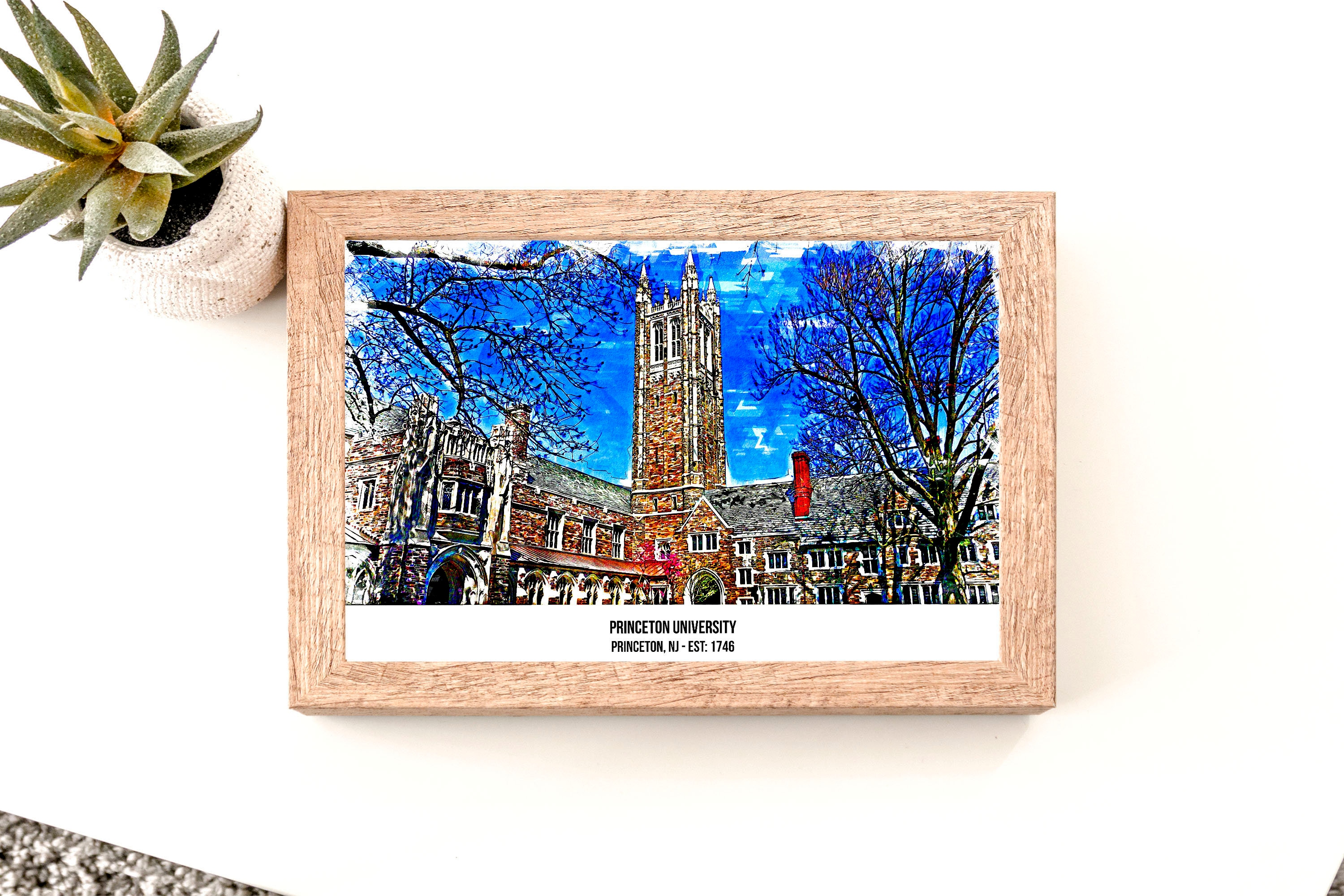Princeton Tigers Campus Poster Print Princeton University Etsy