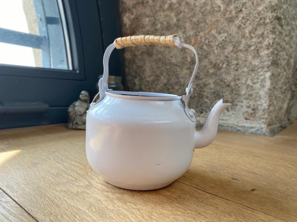 White Metal Teapot Planter Home Decor Indoor Planter Shabby Etsy
