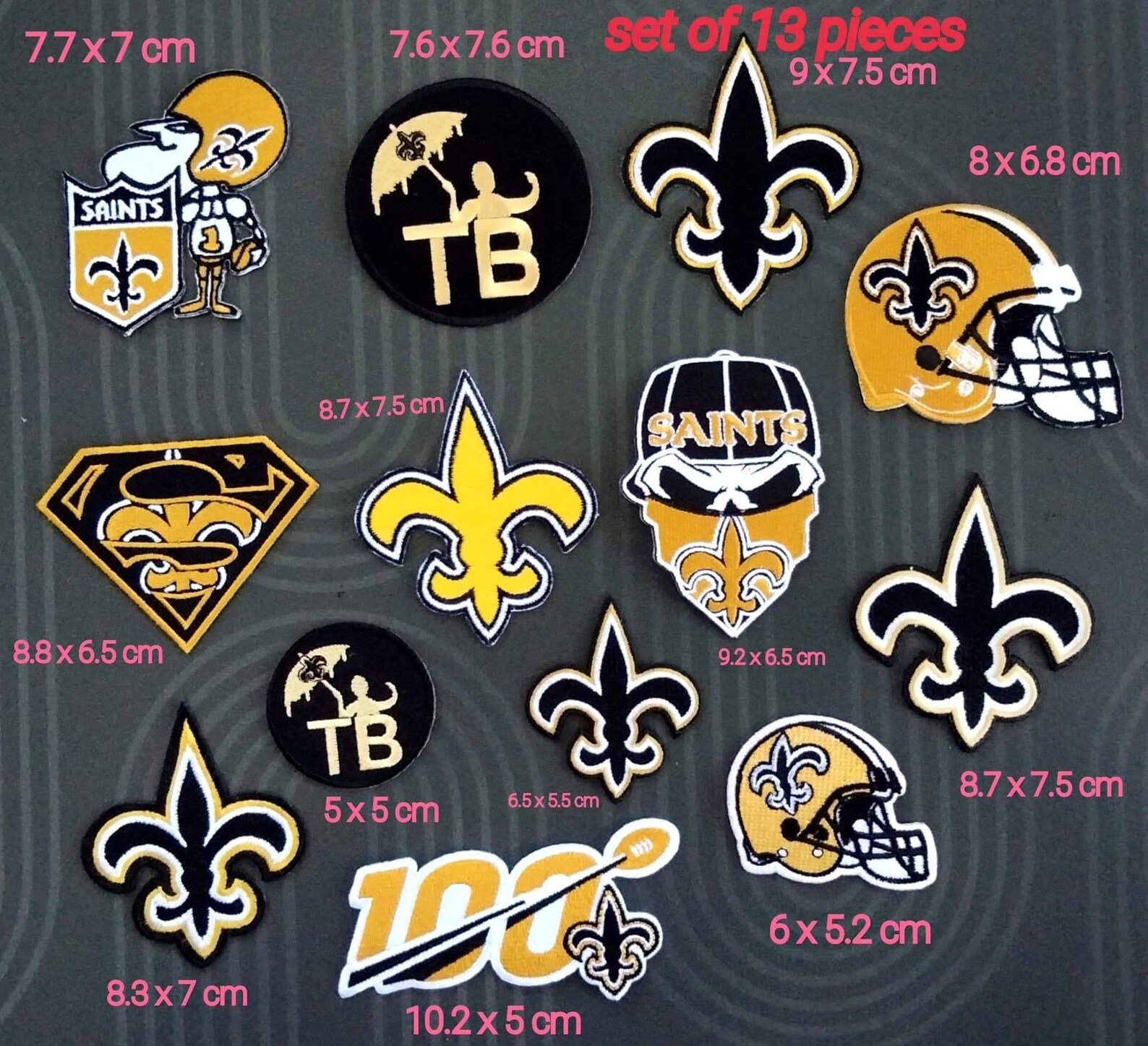 New Orleans Saints Sport Logo Patches Embroidery Iron on Sew Etsy