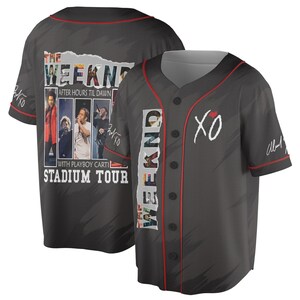 Maillot de baseball The Weeknd All Album, Maillot After Hours Til Dawn, The Weeknd avec Playboy Carti
