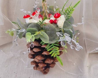 Decorative Christmas pinecone. Christmas tree decoration