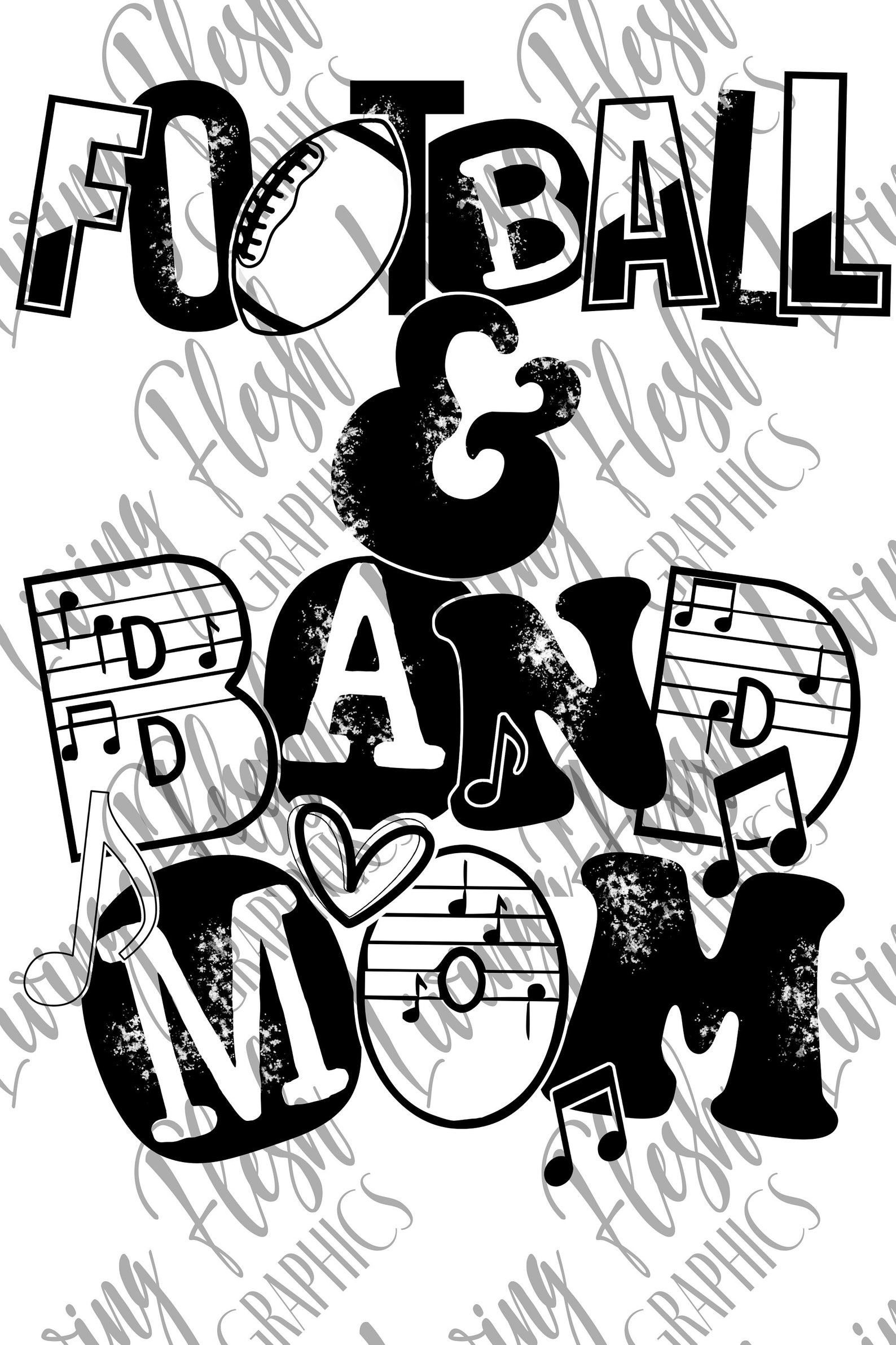 Football & Band Mom Sublimation Design Etsy