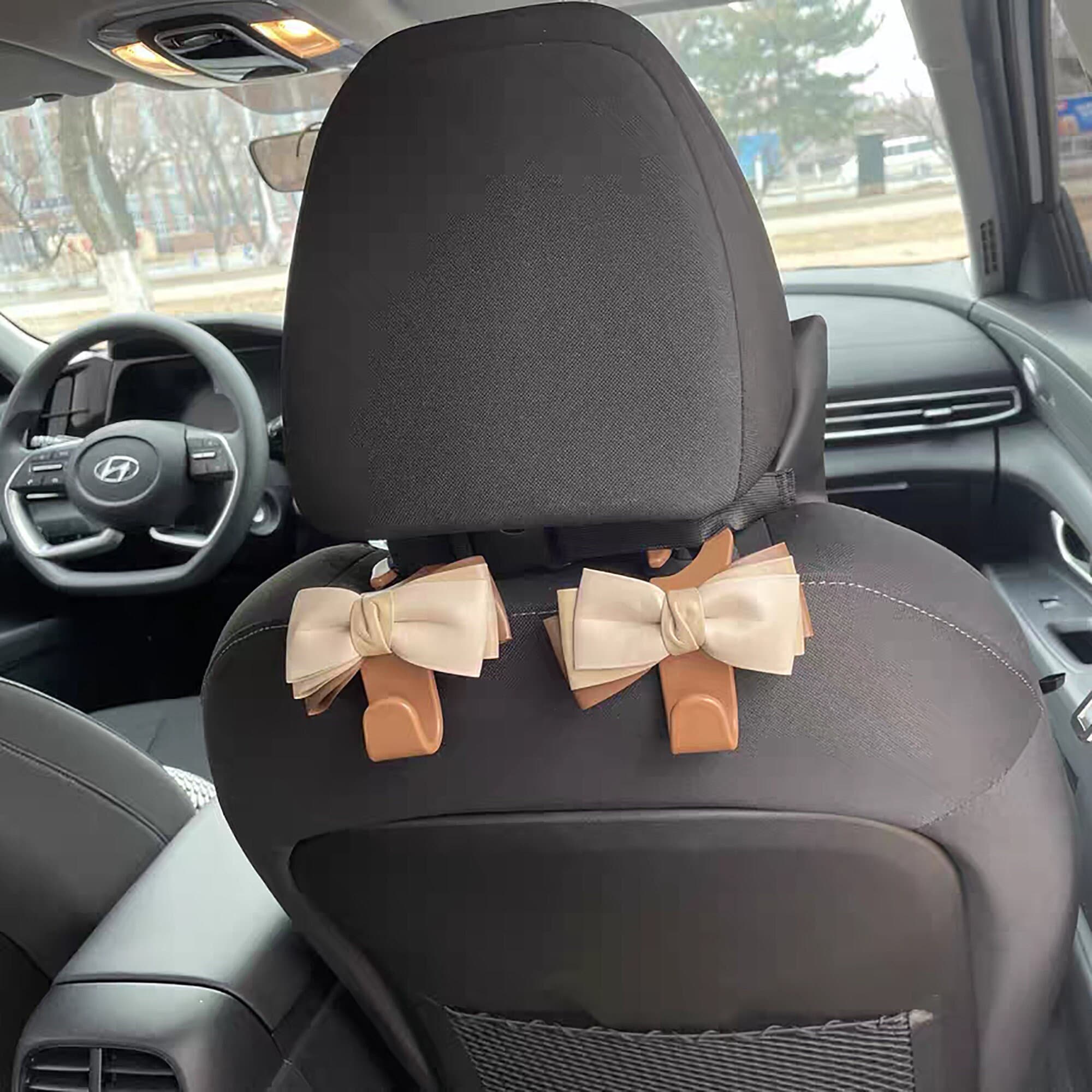 2pc Car Rear Seat Back Headrest Grab Handle Handrail Storage Hook Black  Soft SeatBack Headrest Hanger