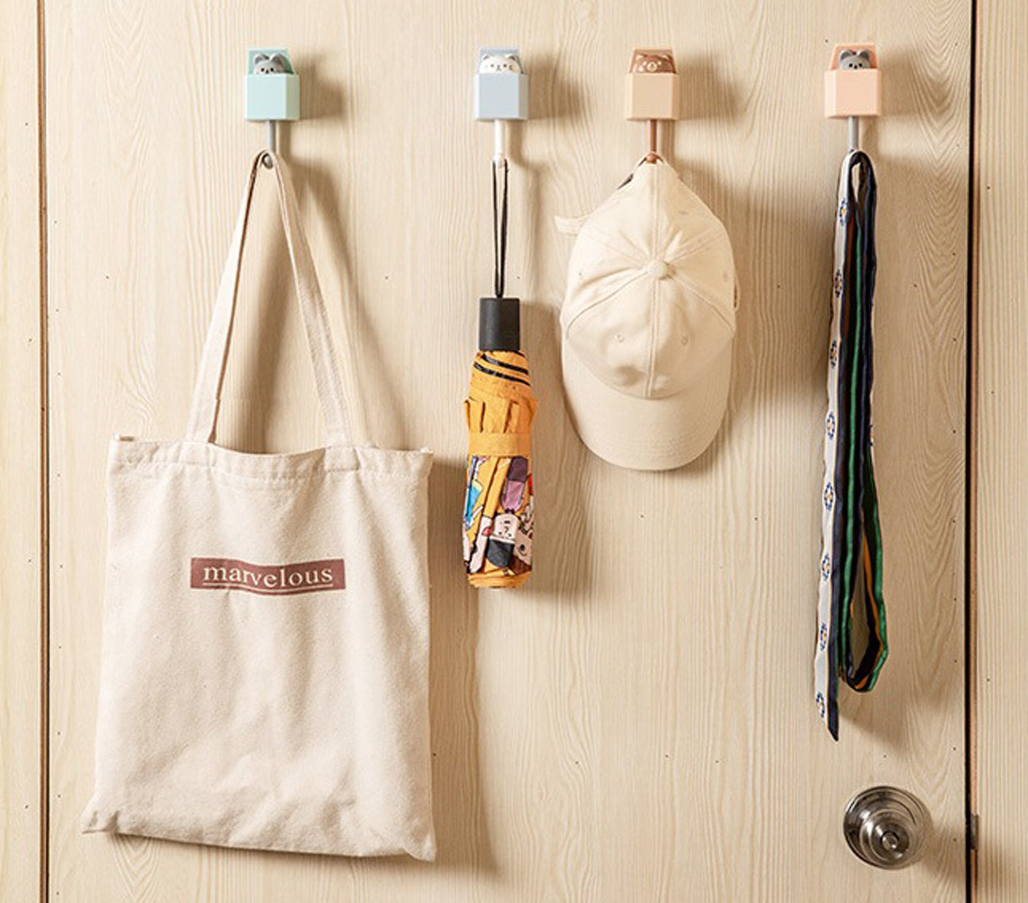 Creative Cute Bedroom Cat Hook Door Back Hooks Traceless - Etsy