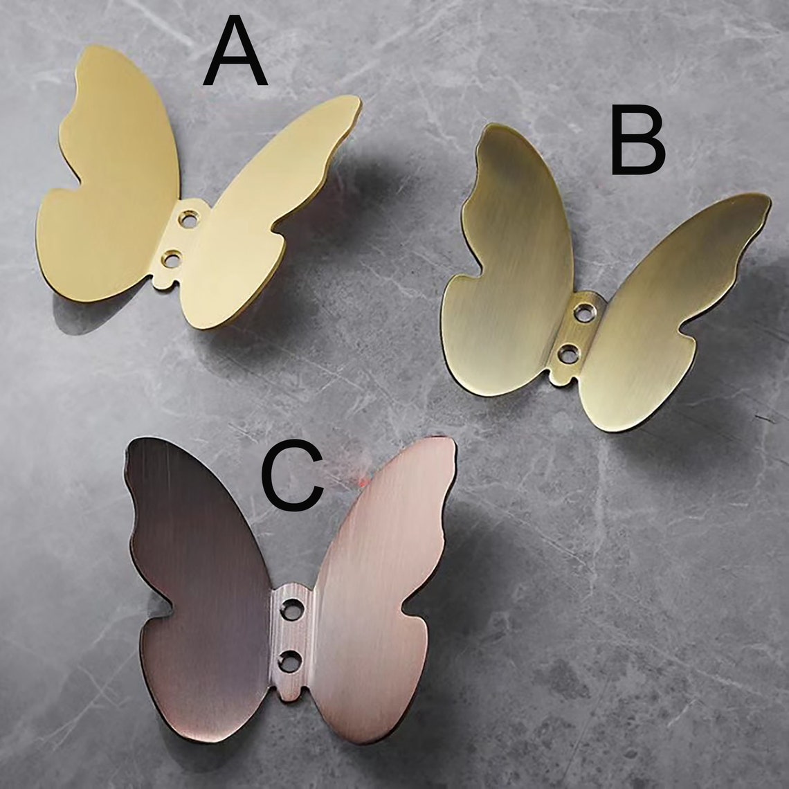 6Color Nordic Brass 3D Butterfly Wall Hook Hanging Clothes Etsy