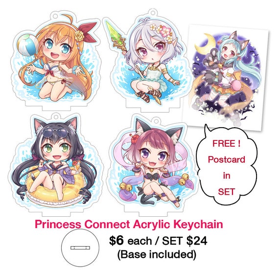 Princess Connect Re:Dive Tamaki Cute Double-sided Acrylic Keychain Charm Princess Connect Re:Dive Tamaki Cute Double-sided Acrylic Keychain Charm